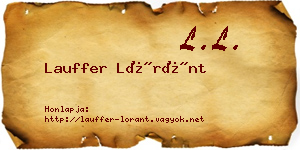 Lauffer Lóránt névjegykártya